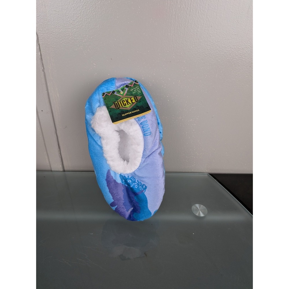 Wicked Movie Kids Slipper Socks Blue Purple Glinda Sisterly Bond S/M 8-13 NWT